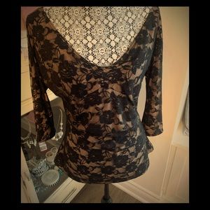 Pin up Girl Black Lace Top